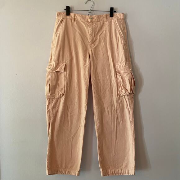 Madewell Women's size 29 Pink Cargo Straight Leg Pants Baggy Boho Military - Picture 2 of 12
